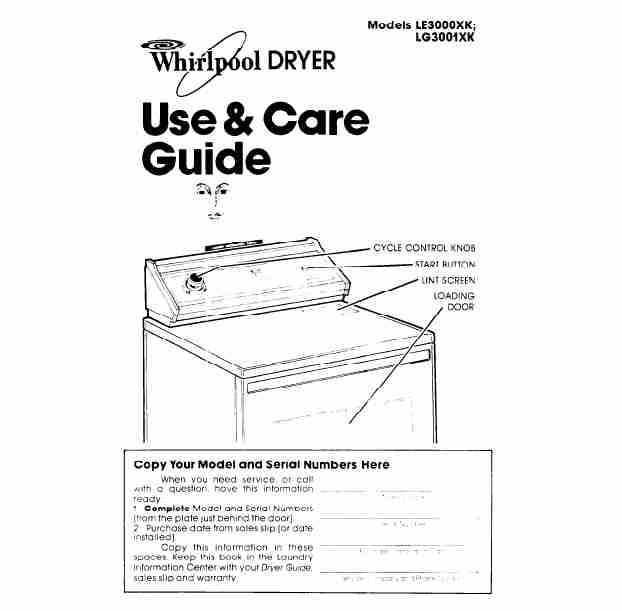 Whirlpool Clothes Dryer LE3000XK-page_pdf